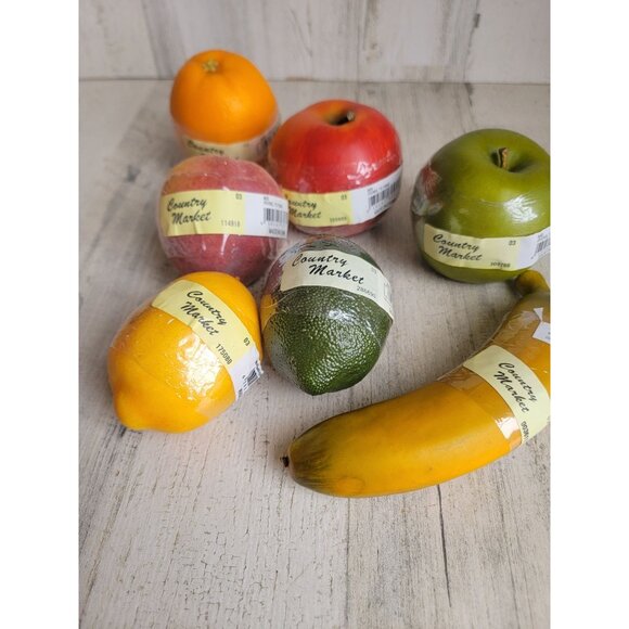 Country Market artificial realistic fruit banana lemon Apple orange lime Peach s - Picture 2 of 13